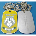 Custom Zinc Alloy Dog Tag with Beaded Neck Chain Attachment